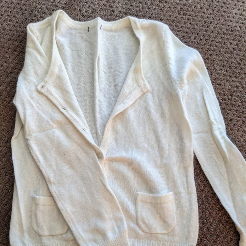 Cream Faux Cashmere Cardigan